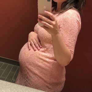 Elegant Pink blush Maternity Dress